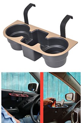 oto araç içi Bardaklık Organizer Araba Bardak Tutucu BEJ Renk Seçeneği(MAGAZADA 6 RENK SEÇENEGİ) ürün fotoğrafı
