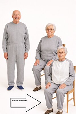 DEMANS Hastaları İçin Tulum Gri. yemek önlüğü hediyeli ürün fotoğrafı