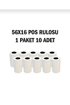 56x16 Termal Pos Rulosu 1 Paket 10 Adet ürün fotoğrafı
