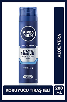 MEN Erkek Koruyucu Tıraş Jeli Protect &amp; Care 200ml, Aloe Vera, Sakal Yumuşatıcı, Ferahlatıcı ürün fotoğrafı