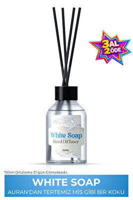 Beyaz Sabun Çubuklu Oda Kokusu Bambu Kokusu White Soup Reed Diffuser 50ml ürün fotoğrafı