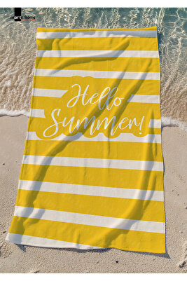 Hello Summer S - Baskılı Plaj Havlusu ürün fotoğrafı