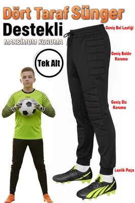 Tek Alt Çocuk Kaleci Pantolonu 4 Taraf Sünger Destekli Kaleci Pantolonu ürün fotoğrafı