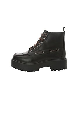 B0A27YZW021-R Stone Street Mıd Lace Up Boot Kadın Bot Ve &amp;amp;Ccedil;izme Siyah ürün fotoğrafı