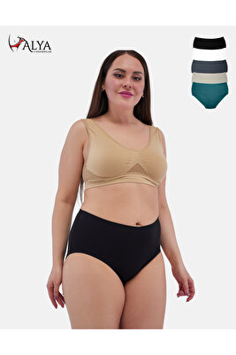 Kadın Büyük Beden Külot Battal Full Brief, Yüksek Bel (5XL, 6XL, 7XL) 5 Farklı Renk 1 Pakette ürün fotoğrafı