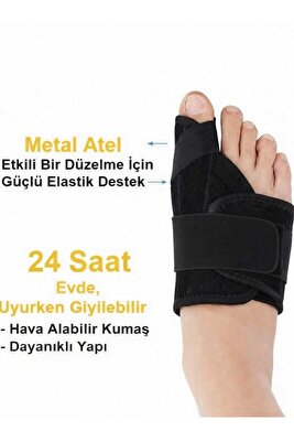 Medikal Halluks Valgus Gece Ateli Ayak Baş Parmak Bunyon Koruyucu 1 Çift (SAĞ VE SOL) ürün fotoğrafı