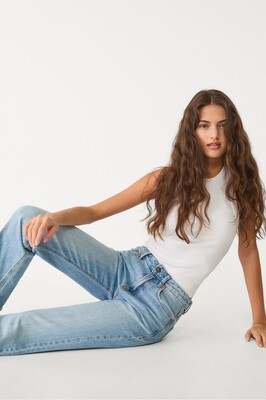 D98 Vintage Efektli Straight Fit Jean ürün fotoğrafı