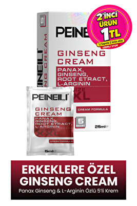Erkeklere Özel Ginseng Cream Panaxlı Root Etract L- Argının Xxl Krem 5'li 25 ml ürün fotoğrafı
