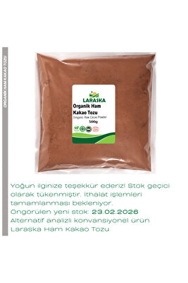 Organik Ham Kakao Tozu 500g / Raw Cacao Powder Certified Organic 500g ürün fotoğrafı