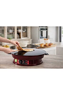 J-181 Yk-25 2000w Elektrikli Lüks Termostatlı 50 Cm Ekmek,gözleme,börek Ve Katmer Sacı ürün fotoğrafı