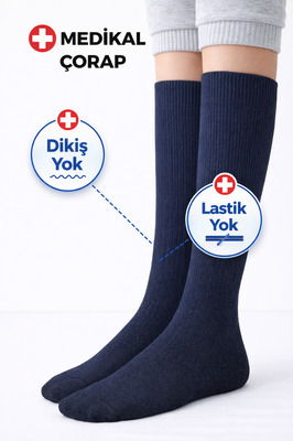 3’lü Set Medikal Dikişsiz &amp; Lastiksiz Günlük Çorap ürün fotoğrafı