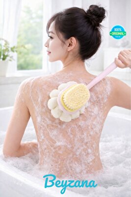 2'si 1 arada kıl ve lif kabağı ile duş vücut fırçası Uzun Saplı Sırt Fırçası ürün fotoğrafı