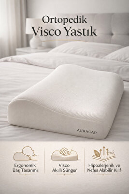 Ortopedik Visco Boyun Yastığı Boyun Düzleşmesine Destekli Lüks Yastık ürün fotoğrafı