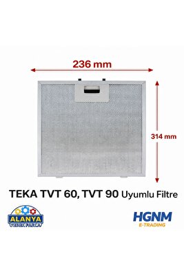 TEKA TVT 60, TVT 90 Davlumbaz Filtresi 314×236 mm Aspiratör Teli 315x235 235x315 1 ADET ürün fotoğrafı