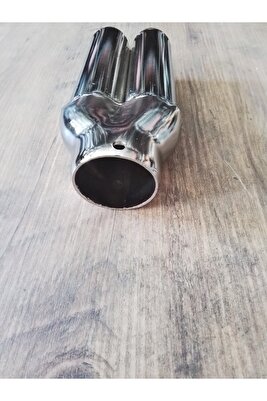 | Universal Çiftli Nikelaj Egzoz Ucu - Her Araca Uyumlu Sessiz Model ürün fotoğrafı