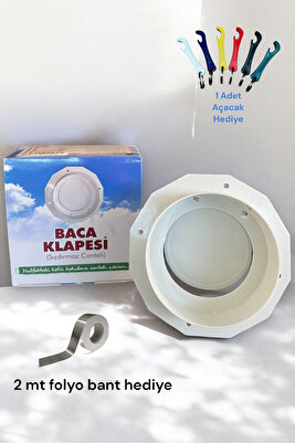 Aspiratör Baca Klapesi Çekvalfi , Davlumbaz Baca Klapesi Koku Önleyici , 2mt Folyo Bant Uyumlu ürün fotoğrafı