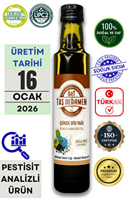 Soğuk Sıkım Çörek Otu Yağı 250 ml %100 Doğal Ve Saf (PESTİSİT ve UPC2 TİMOKİNON ANALİZLİ) ürün fotoğrafı