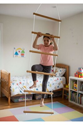 Montessori Tırmanma Merdiveni, Duyusal Terapi Eğitici Çocuk Aktivite Jimnastik Ip Merdiven ürün fotoğrafı