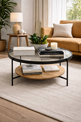 Oslo Orta Sehpa - Füme Cam / Atlantik Çam ürün fotoğrafı