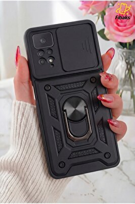 Redmi Note 11 Pro/12 Pro 4G Kılıf Kamera Korumalı Sürgülü Yüzüklü Armor Military Tank ürün fotoğrafı