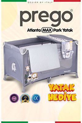 Atlanta Park Yatak Oyun Parkı 70x120 cm - Sallanır Katlanabilir Beşik + Yatak Hediyeli ürün fotoğrafı