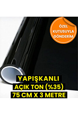 Siyah Çizilmez Açık Ton Cam Filmi 75 Cm-3 Metre Ev - Ofis - Araçlara Uygun ürün fotoğrafı