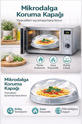 Mikrodalga Fırın Koruma Kapağı Isıya Dayanıklı Fırın Içi Kapak ürün fotoğrafı