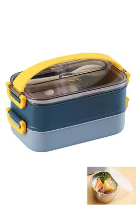 1500 ML Bento Lunch Box Ofis-Okul İçin Yeni Nesil Sefer Tası -Çorba Kaseli Model-Paslanmaz ürün fotoğrafı