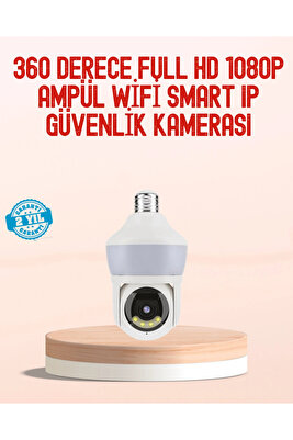 360° Full HD Wi-Fi Akıllı Ampül Kamera Gece Görüşlü ürün fotoğrafı