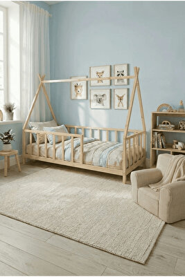 Montessori Bebek Ve Çocuk Karyolası Unisex Doğal Ahşap Yatak ürün fotoğrafı