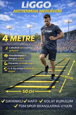 Antrenman Merdiveni 4 Metre 10 Çubuklu İdman Merdiveni Geniş Çubuk Boy ürün fotoğrafı