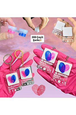 Spotifay 2'li Parmak Izi Çift Anahtarlık Seti Sevgili Anahtarlık Arkadaş Anahtarlık Seti Hediyelik ürün fotoğrafı