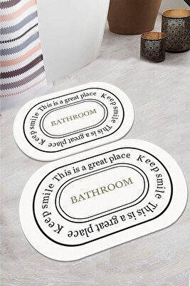 Dijital Kaymaz Yıkanabilir Bathroom Banyo Bath Banyo Halısı Banyo Paspası ürün fotoğrafı