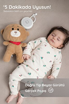 Beyaz Gürültülü Uyku Yardımcısı Kırmızı Fularlı ürün fotoğrafı