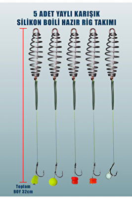 Sazan Silikon Boili Rig Takımı Karışık Boili Takımı Yaylı Rig Takımı Balık ürün fotoğrafı