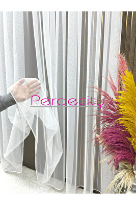 Grek Tül Perde Petek Zemin Ütü Sevmez Tüm Odalara Uygun Seyrek Pile 1/2 ürün fotoğrafı