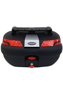 Sl-45 Motosiklet Arka Çanta Topcase Siyah Kırmızı Camlı Full ürün fotoğrafı