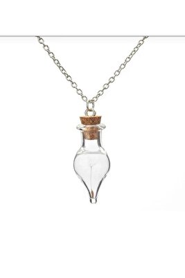 Karahindiba Figürlü Fanus Cam Ampül Kolye – Şeffaf Şişe Tasarım ürün fotoğrafı