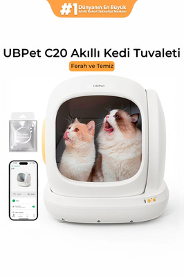 C20 Akıllı Otomatik Kedi Tuvaleti | App Kontrol, Otomatik Temizleme, 38DB Sessiz, Ağırlık Sensörü ürün fotoğrafı