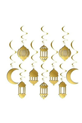 3d Tavan Süs Hoşgeldin Ramazan Iyi Bayramlar Gold 10'lu ürün fotoğrafı