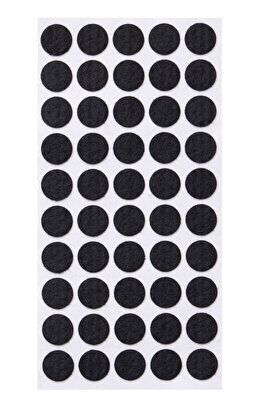 Siyah Keçe 48 Adet 2 Cm Daire Yapışkanlı Sandalye, Masa, Koltuk Altı Parke Koruma Yuvarlak ürün fotoğrafı