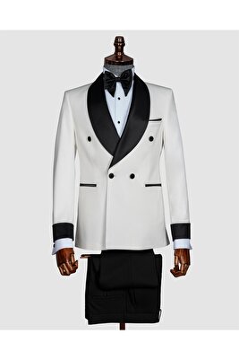 Erkek Slim Fit Şal Yaka Smokin &amp;amp; Damatlık Takım Elbise ürün fotoğrafı