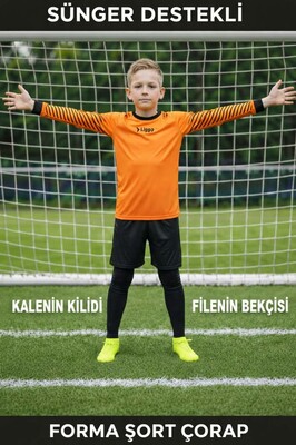 Sünger Destekli Çocuk Kaleci Forma Şort Çorap Takımı ürün fotoğrafı