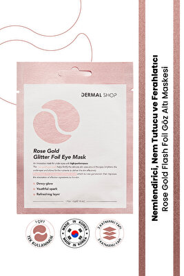 Rose Gold Flash Foil 3 Katmanlı Göz Altı Torbalarına Karşı 4 gr Canlandırıcı Aydınlatıcı Göz Maskesi ürün fotoğrafı