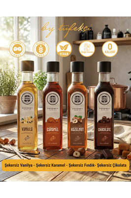 Şekersiz (Sugar Free) 4’lü Deneme Şurup Seti | Kahve Şurubu | Kalorisiz Formül (4x60 ml) + 1 Hediye ürün fotoğrafı