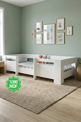 Vega Montessori Beyaz Mdf Karyola 90x190 Yatak Uyumlu M5 ürün fotoğrafı