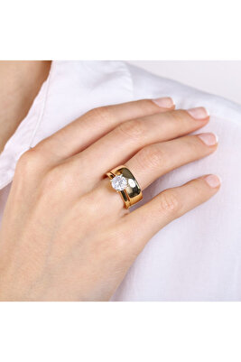 Tektaş Alyans Altın Yüzük Klasik Tasarım ürün fotoğrafı