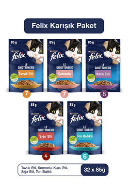 Yenilenmiş Paketi Ile 32 Adet Karışık Yaş Kedi Maması ürün fotoğrafı