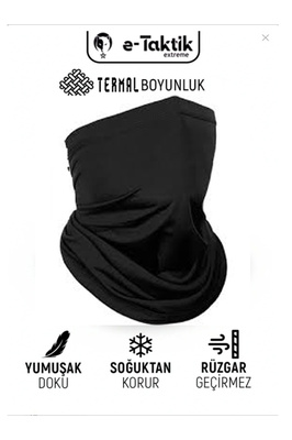 Kışlık Termal Fonksiyonel Siyah Boyunluk / Bandana / Bere ürün fotoğrafı