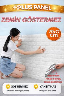Arkası Folyolu Zemin Göstermez 70x77cm 1 Adet 2mm Silinebilir Ofis Salon Sünger Duvar Paneli Kağıdı ürün fotoğrafı